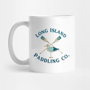 Long Island Paddling Co. Watercolor Paddles and Bird_Darker Lettering Mug